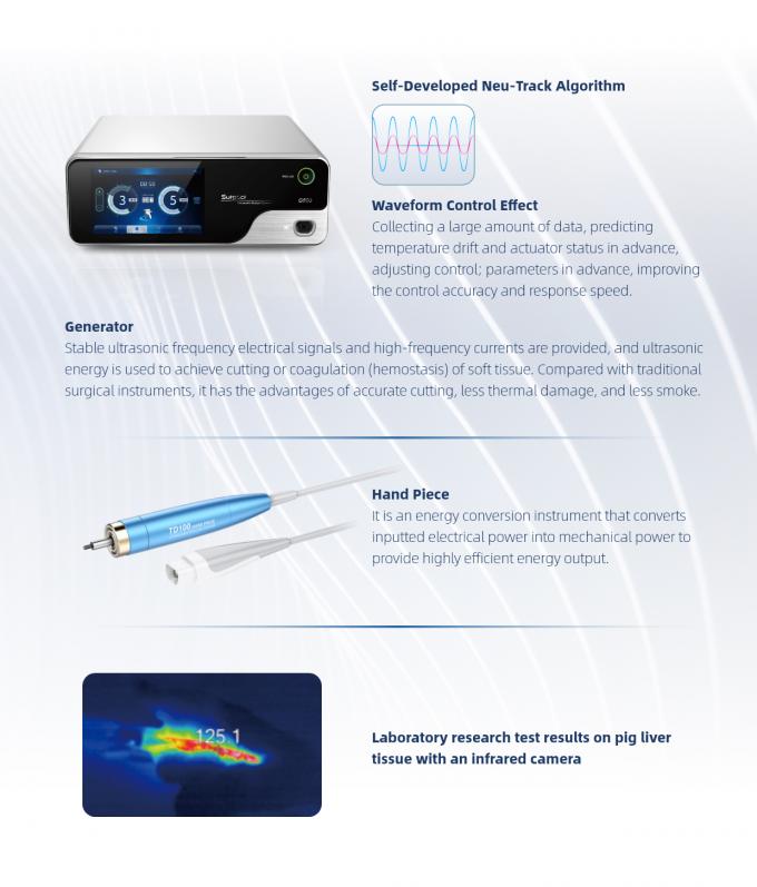قطع بالموجات فوق الصوتية نظام مشرط مرقئ بندقية نوع القص للعملية الجراحية 2